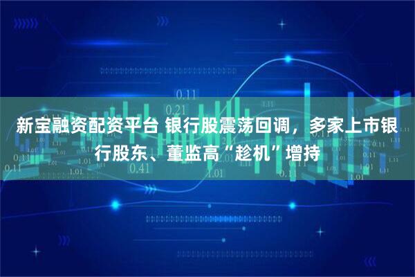 新宝融资配资平台 银行股震荡回调，多家上市银行股东、董监高“趁机”增持